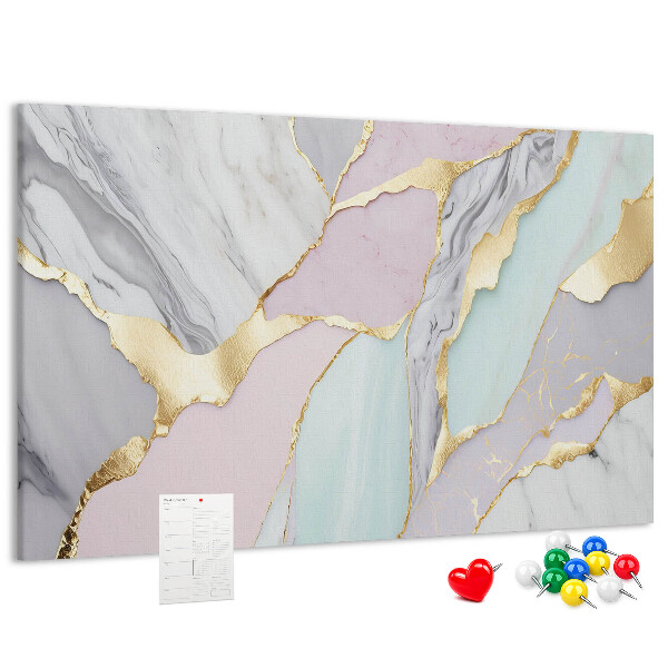 Kurk prikbord elegant marmer met gouden accenten