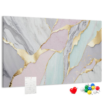 Kurk prikbord elegant marmer met gouden accenten