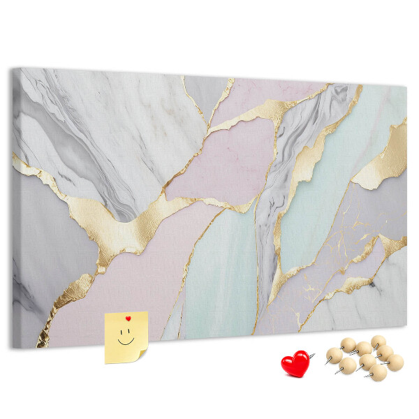 Kurk prikbord elegant marmer met gouden accenten