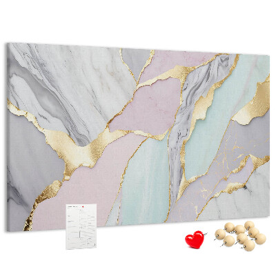 Kurk prikbord elegant marmer met gouden accenten