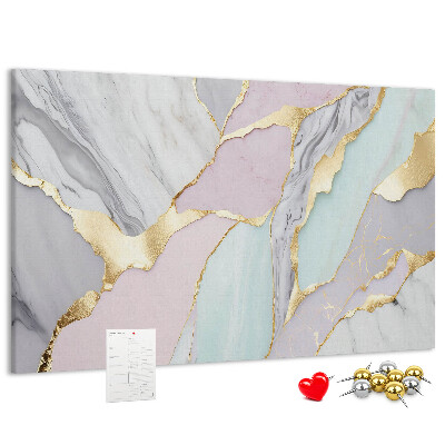 Kurk prikbord elegant marmer met gouden accenten