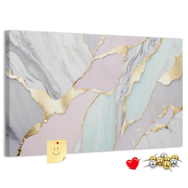 Kurk prikbord elegant marmer met gouden accenten