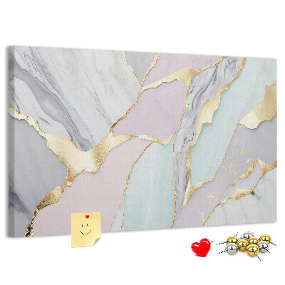 Kurk prikbord elegant marmer met gouden accenten