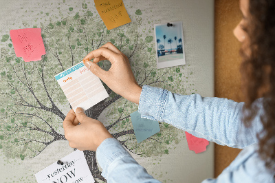 Kurkbord boommotief met groene bladeren