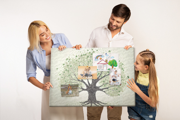 Kurkbord boommotief met groene bladeren