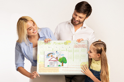 Kurk prikbord met een citruspatroon en familieplanner