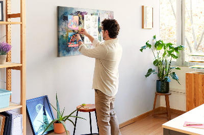 Kurkbord wereldkaart in aquarel-stijl