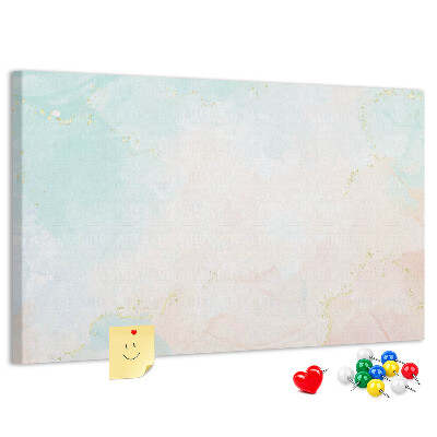 Kurkbord met fijne pastelkleurige stippen en gouden accenten