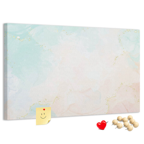 Kurkbord met fijne pastelkleurige stippen en gouden accenten