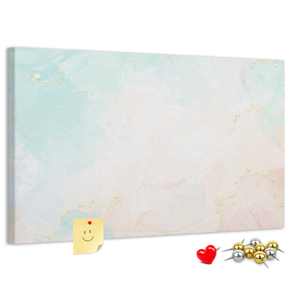 Kurkbord met fijne pastelkleurige stippen en gouden accenten