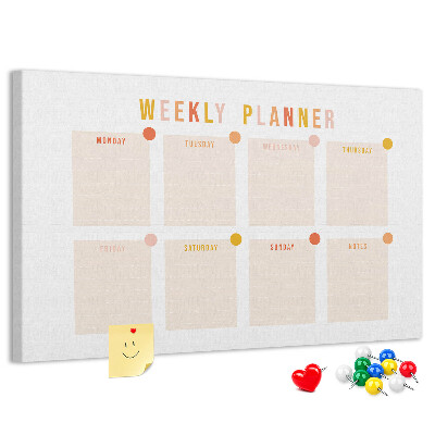 Kurkbord weekplanner in pastelkleuren