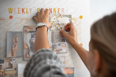 Kurkbord weekplanner in pastelkleuren