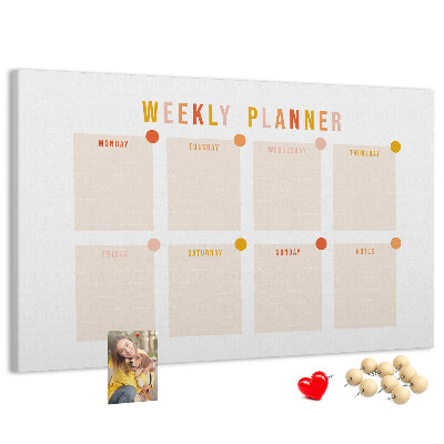 Kurkbord weekplanner in pastelkleuren