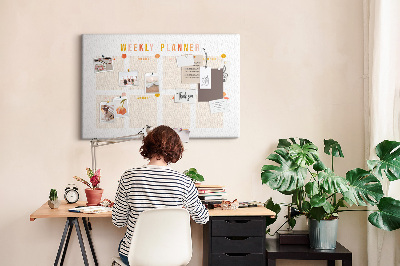 Kurkbord weekplanner in pastelkleuren