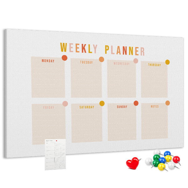 Kurkbord weekplanner in pastelkleuren