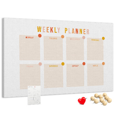 Kurkbord weekplanner in pastelkleuren