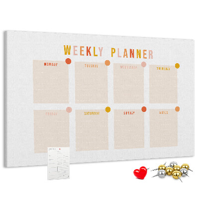 Kurkbord weekplanner in pastelkleuren