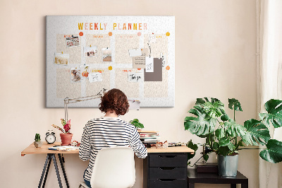 Kurkbord weekplanner in pastelkleuren