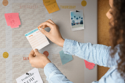 Kurkbord weekplanner in pastelkleuren