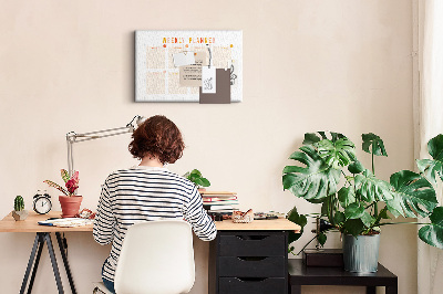Kurkbord weekplanner in pastelkleuren