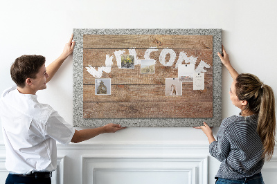 Kurkbord houten welkomstbord met opschrift