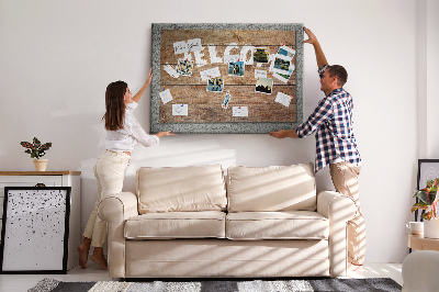 Kurkbord houten welkomstbord met opschrift
