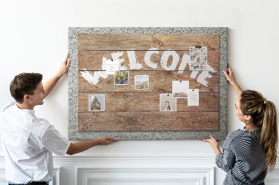 Kurkbord houten welkomstbord met opschrift