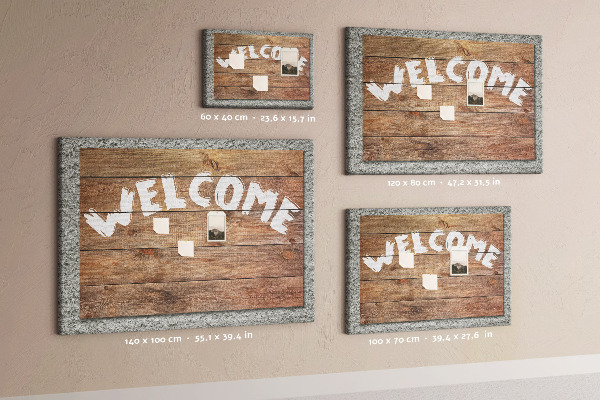 Kurkbord houten welkomstbord met opschrift
