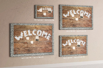 Kurkbord houten welkomstbord met opschrift