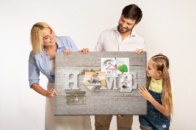 Kurkbord stijlvol met HOME-opschrift en hartje