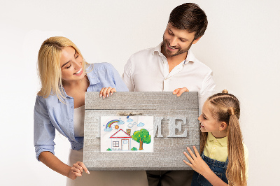 Kurkbord stijlvol met HOME-opschrift en hartje
