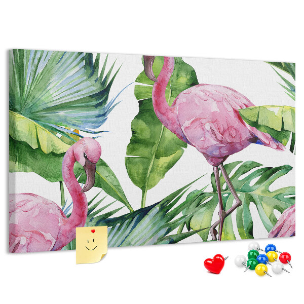 met een tropische afbeelding van roze flamingo's