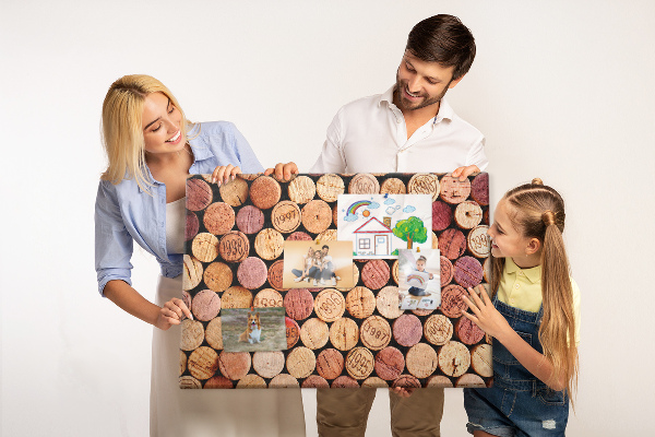 Kurkbord in diverse houttinten