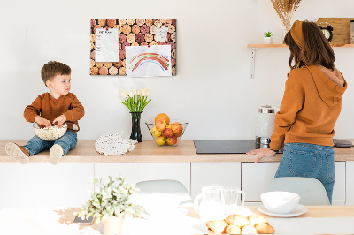 Kurkbord in diverse houttinten