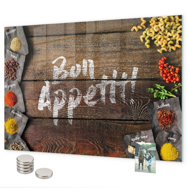 Magneetbord Eet smakelijk inscriptie