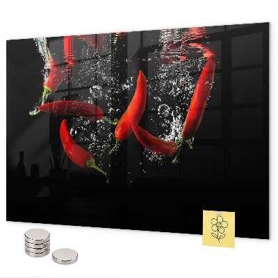 Magnetisch bord Paprika's in water