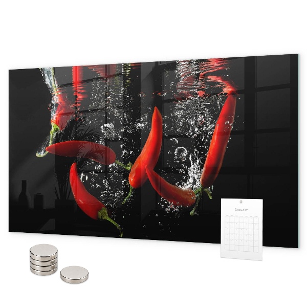 Magnetisch bord Paprika's in water