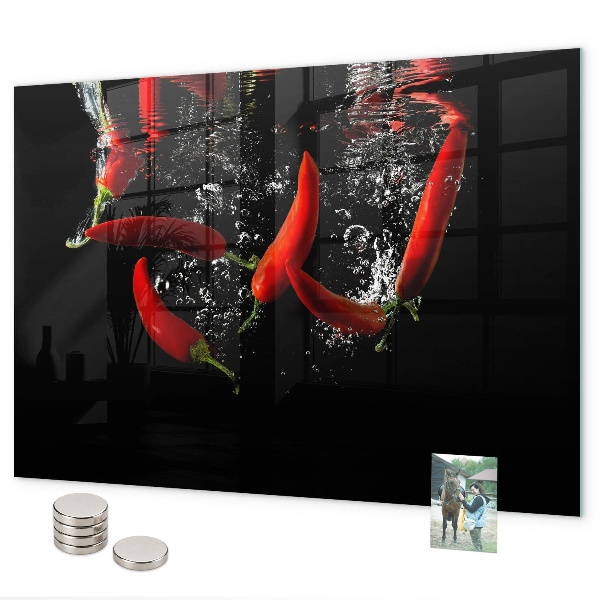 Magnetisch bord Paprika's in water