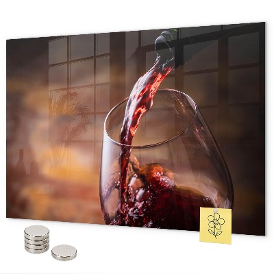 Magneetbord Een glas wijn