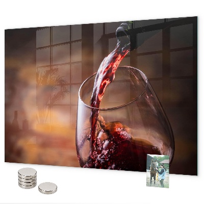 Magneetbord Een glas wijn