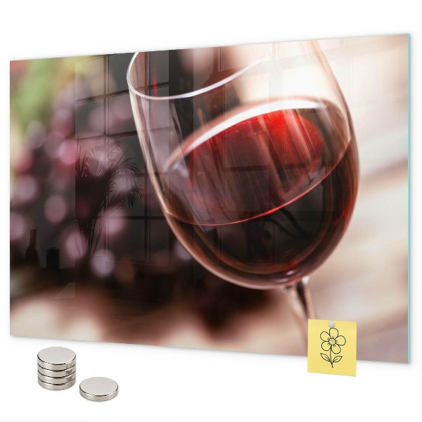 Magneetbord Een glas rode wijn