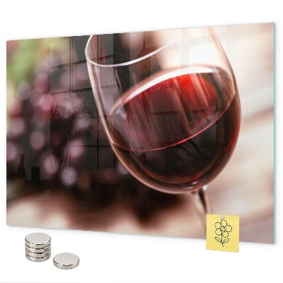 Magneetbord Een glas rode wijn