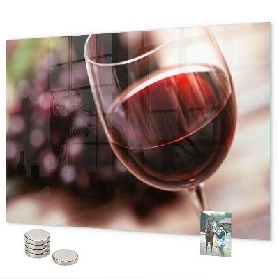 Magneetbord Een glas rode wijn