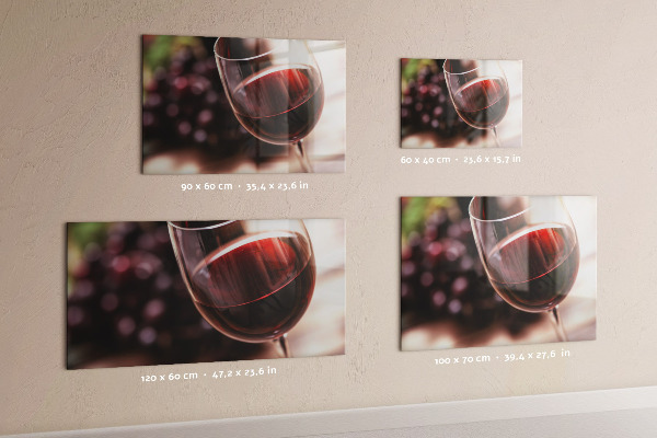 Magneetbord Een glas rode wijn