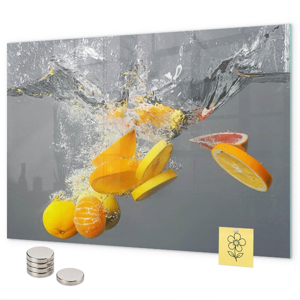 Magnetisch bord Citrusvruchten in water