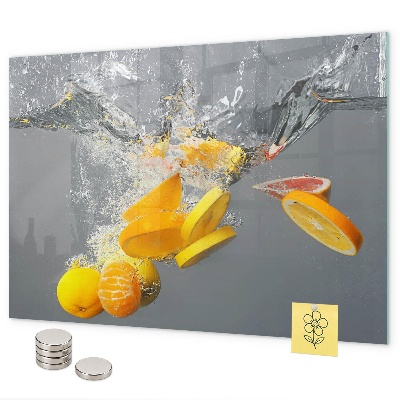 Magnetisch bord Citrusvruchten in water