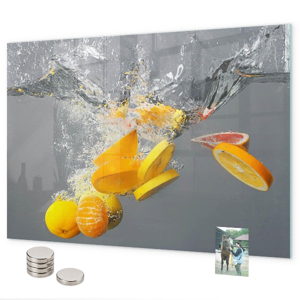 Magnetisch bord Citrusvruchten in water