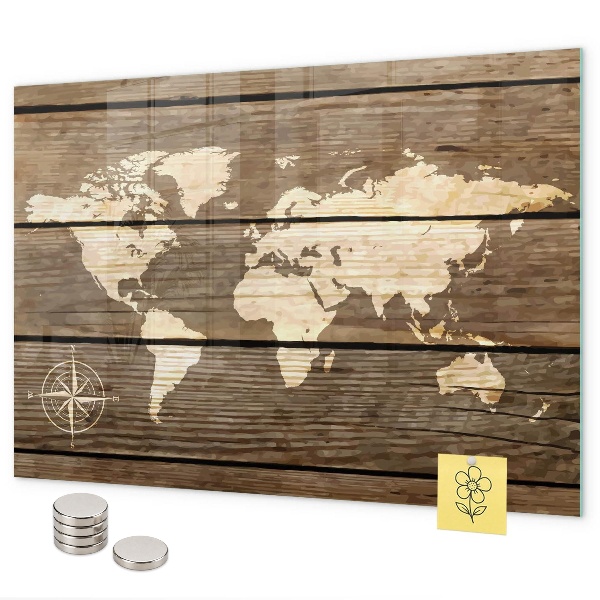 Wereldkaart op het bord