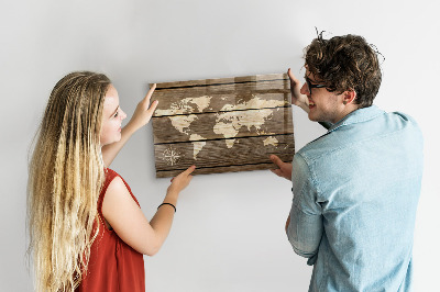 Magneetbord Wereldkaart op het bord