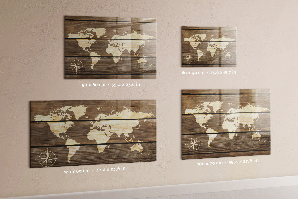 Magneetbord Wereldkaart op het bord